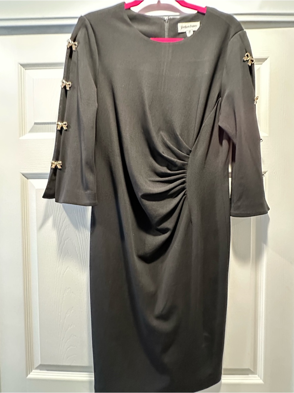 Black Ruched Sheath Dress
